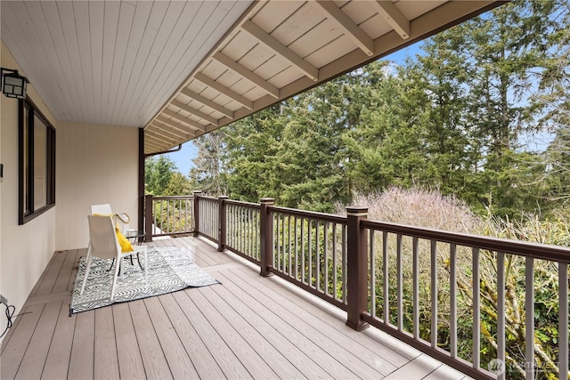 view of wooden deck