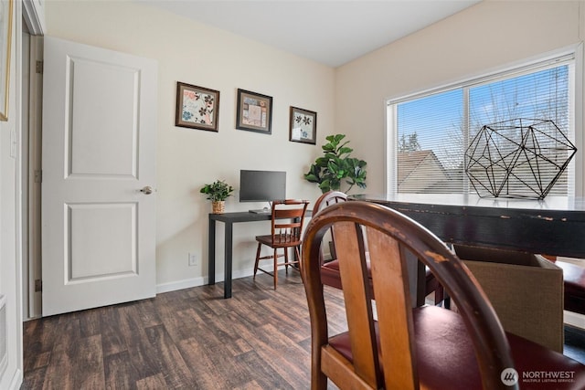 office featuring dark hardwood / wood-style flooring