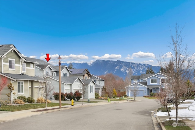 view of street featuring a mountain view