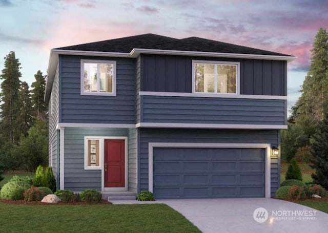 view of front of home featuring a garage