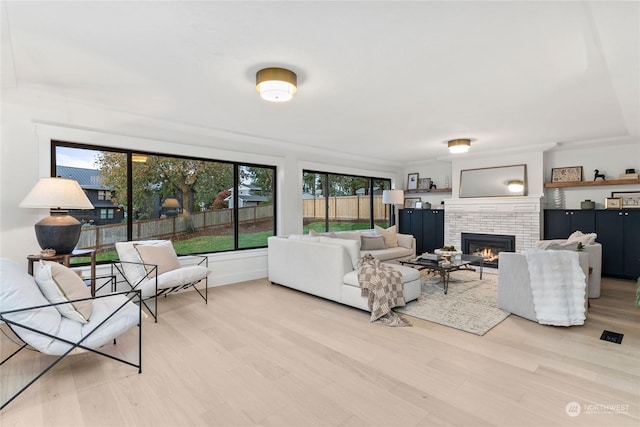 living room featuring light hardwood / wood-style flooring