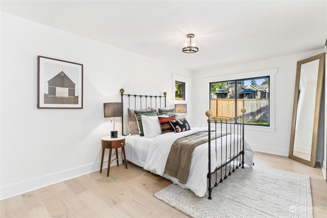 bedroom featuring light hardwood / wood-style flooring