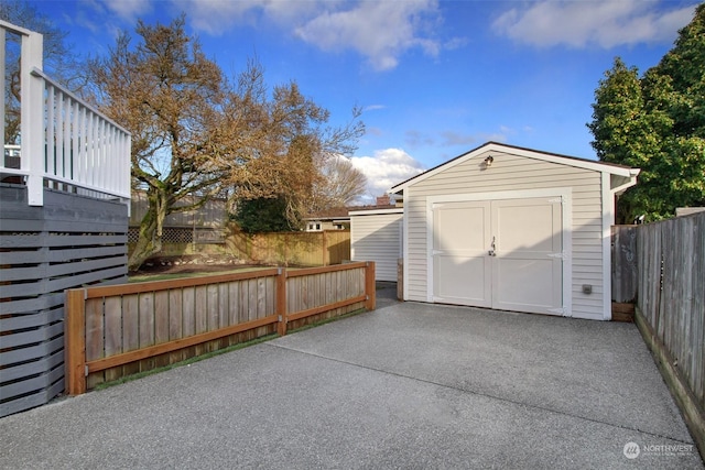 view of garage