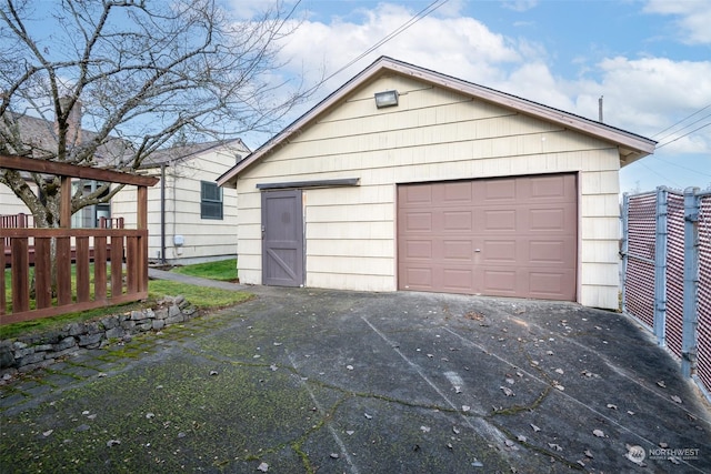 view of garage