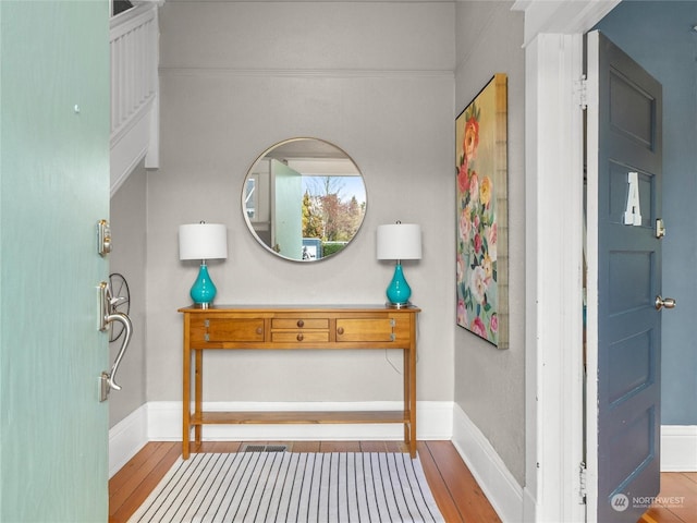 entrance foyer with wood-type flooring