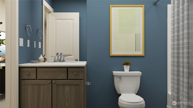 bathroom with vanity and toilet