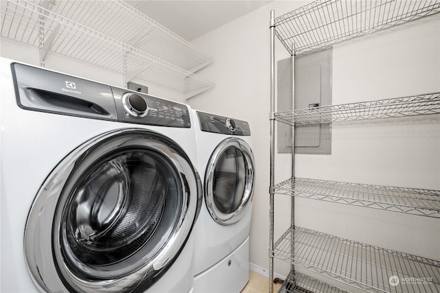 washroom with separate washer and dryer