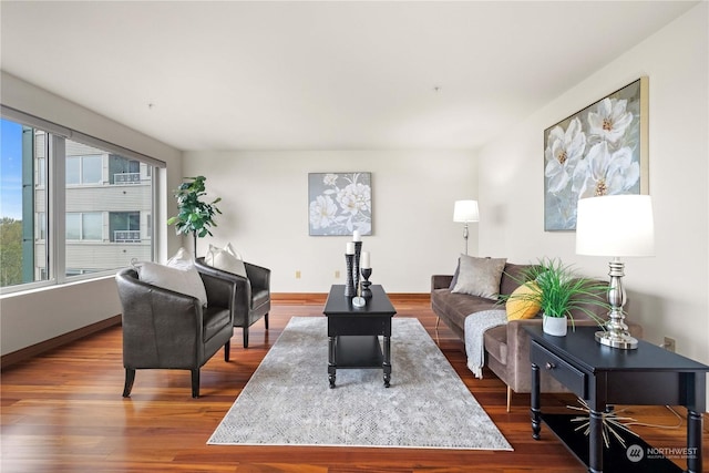 living room featuring hardwood / wood-style floors