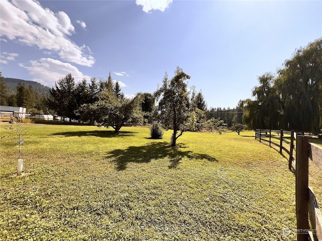 view of yard with a rural view