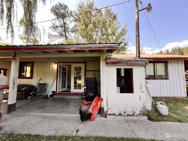 view of front of home with a patio