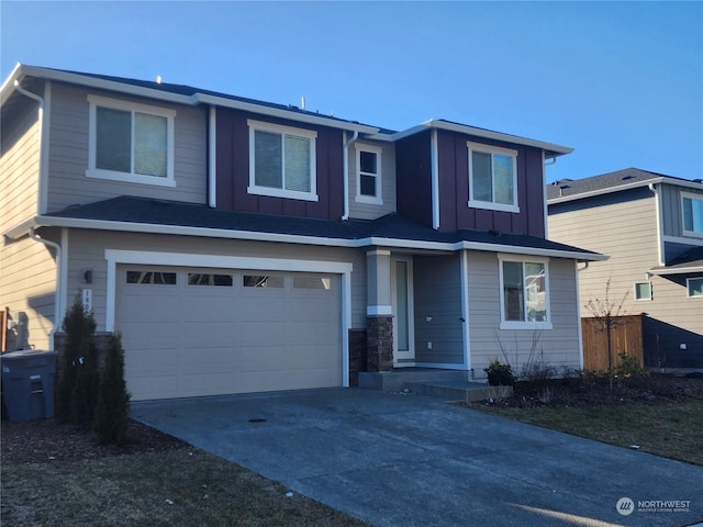 view of front of home with a garage