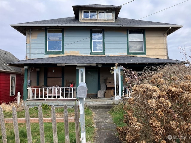 view of front of home with covered porch