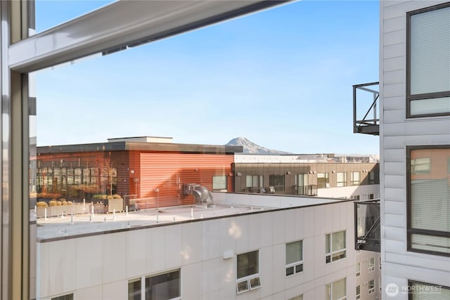 balcony with a mountain view