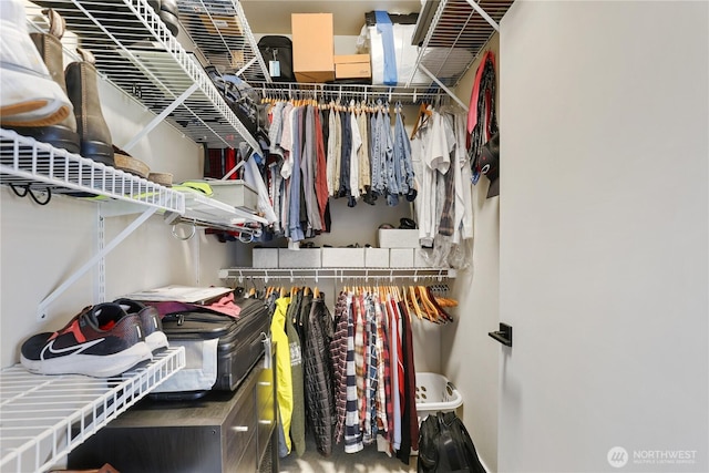 view of walk in closet