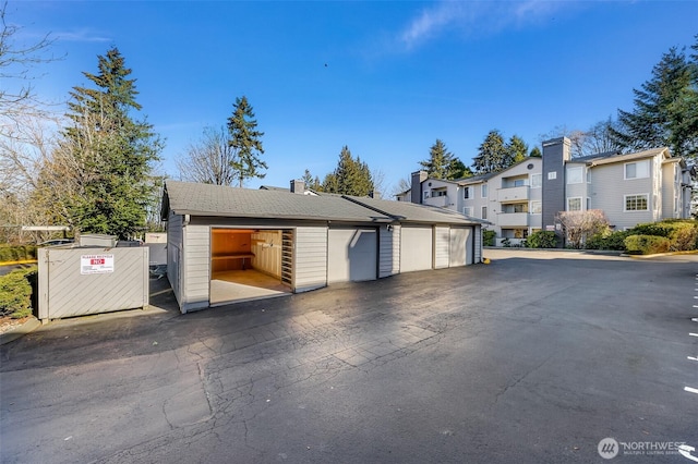 exterior space with a garage