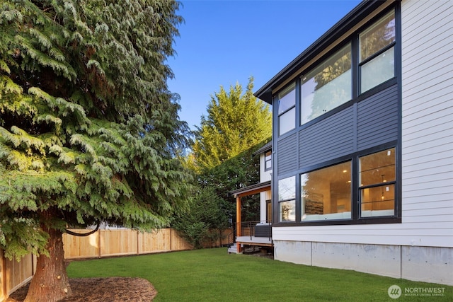 view of yard with fence