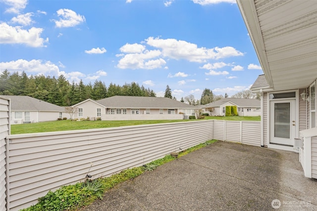 view of patio featuring a residential view