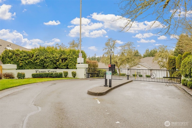 view of patio with a gate