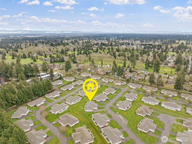 bird's eye view with a residential view