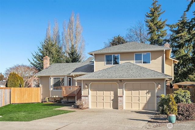 view of front of property with a front lawn