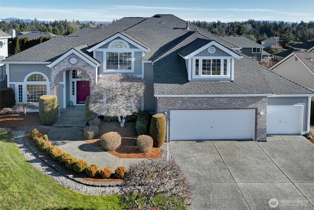 view of front property with a garage