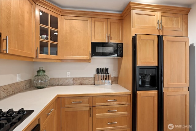 kitchen with black appliances