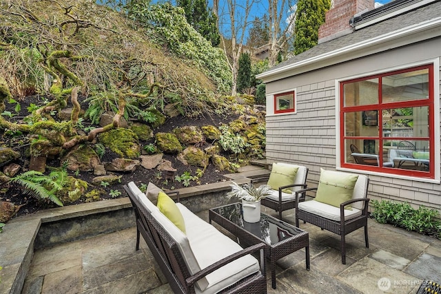 view of patio featuring an outdoor hangout area