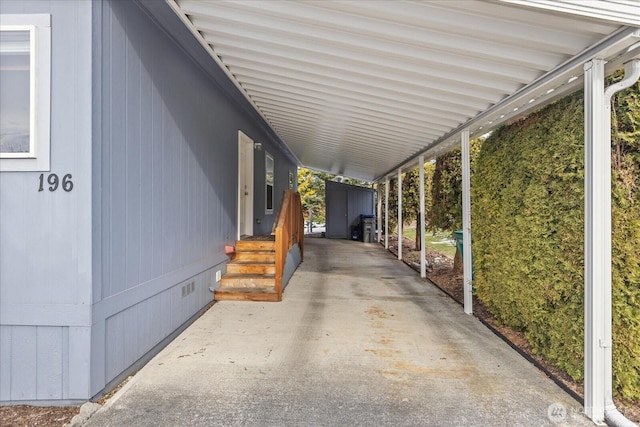 view of patio with a carport