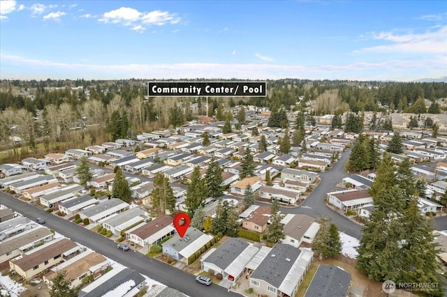 birds eye view of property featuring a residential view