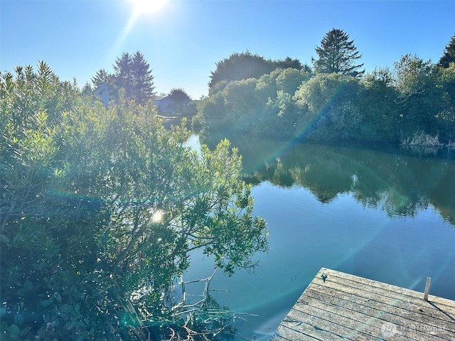 view of water feature featuring a boat dock