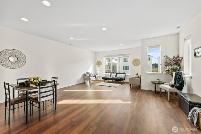 dining room featuring dark hardwood / wood-style floors