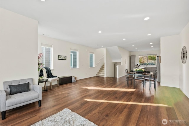 living room featuring wood-type flooring