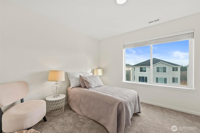 bedroom with carpet