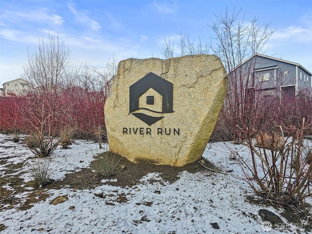 view of community sign