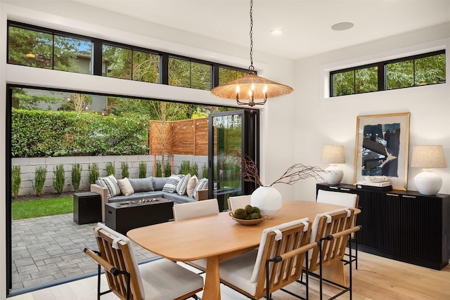 dining room featuring light hardwood / wood-style floors