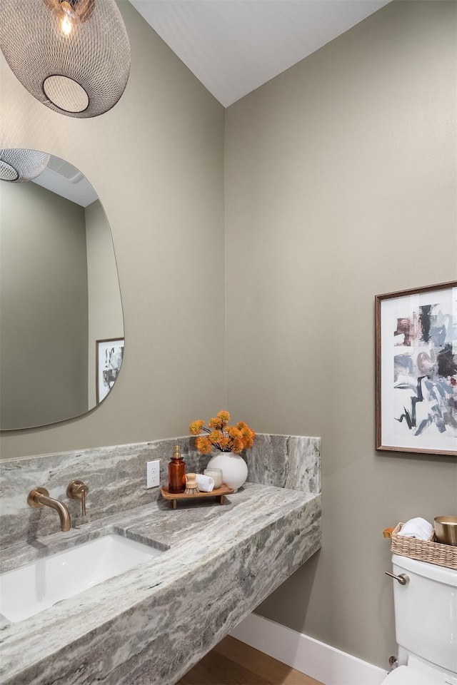 bathroom with toilet and sink