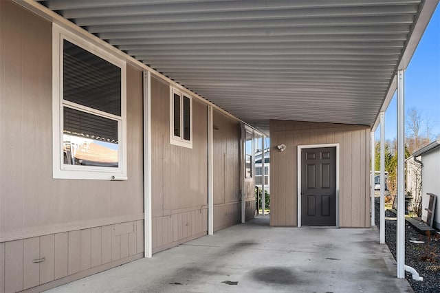 view of patio / terrace featuring a carport