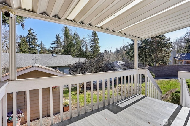 wooden terrace with fence