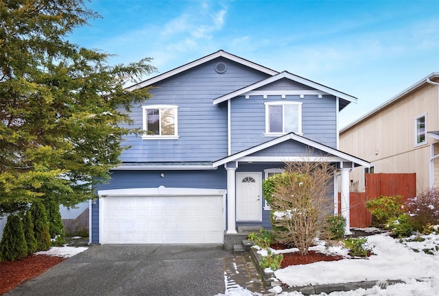 view of front of home featuring a garage