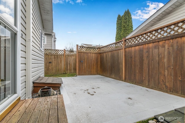 view of patio / terrace with a fenced backyard