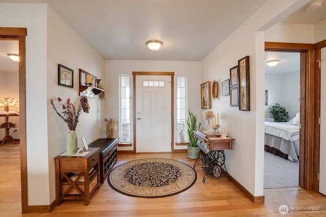 foyer featuring light wood-type flooring