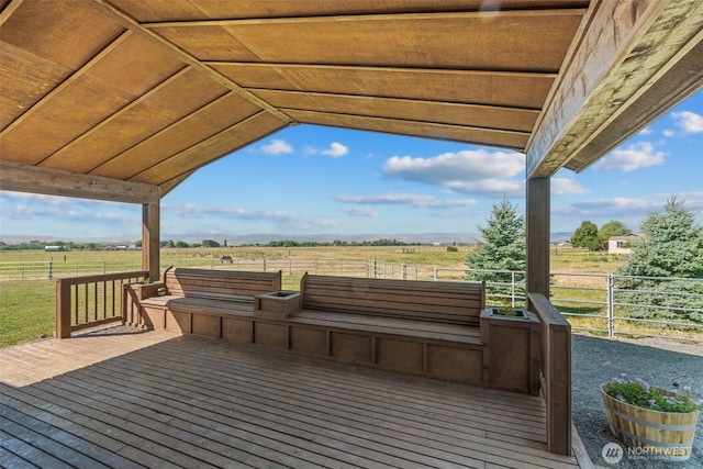 deck with a rural view