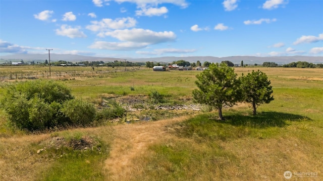 view of nature with a rural view and a mountain view