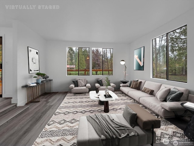 living room featuring wood-type flooring