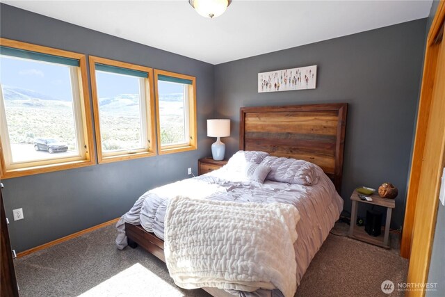 carpeted bedroom with baseboards