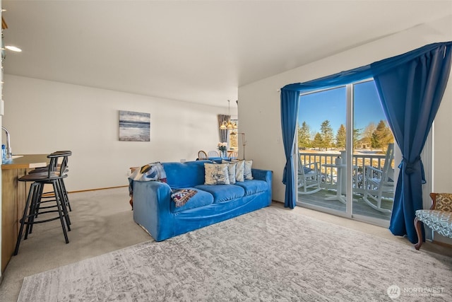 view of carpeted living room