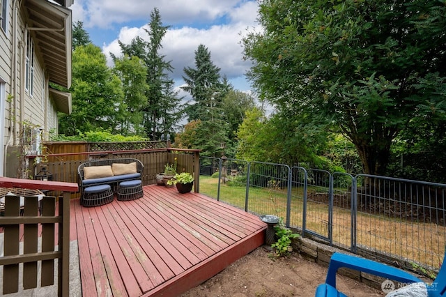 220 SW 200th St Unit 186, Normandy Park, WA 98166 - wooden terrace with a fenced backyard and view of scattered trees