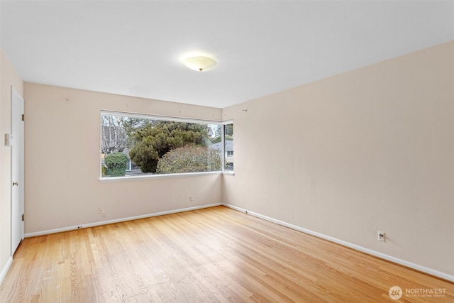 empty room featuring light wood-type flooring