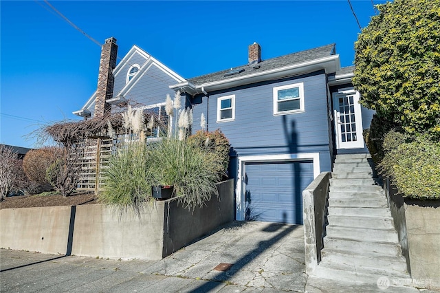 view of front facade featuring an attached garage