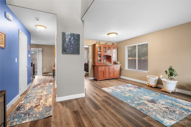 interior space with hardwood / wood-style flooring